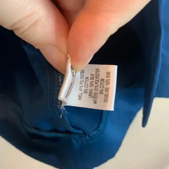 Vera Wang Lavender Label Royal Blue V-Neck Short Sleeve Dress 4 - Picture 3 of 13